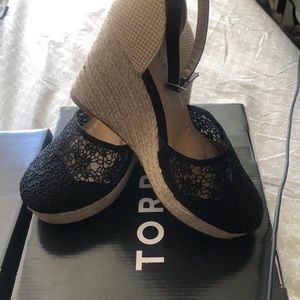 Torrid black crochet platform shoes